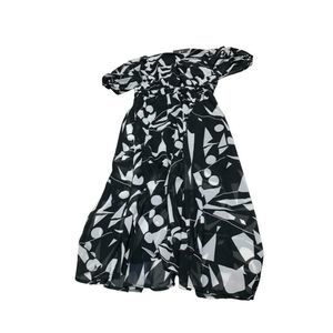 C.Cline women's Black & white Short sleeves maxi dress Size XL